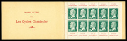 ** N°170-CP4, Pasteur, 10c Vert, Pub CYCLES CHANTECLER Sur 10 Timbres, Couverture Chantecler, RARE Et SUPERBE (certifica - Autres & Non Classés