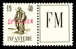 * N°10A, Non émis: Infanterie, Surcharge 'SPECIMEN' En Rouge. SUP. R (certificat)    Qualité: * - Timbres De Franchise Militaire