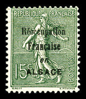 * N°2F, 15c Semeuse Surchargé 'Réoccupation Francaise En Alsace'. TB  Cote: 325 Euros  Qualité: * - Guerre (timbres De)