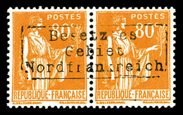 * Paix 80c Orange En Paire Surchargée Coudekerque. TTB (certificat)  Cote: 450 Euros  Qualité: * - Guerre (timbres De)