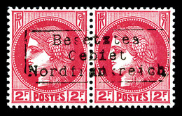 * Cérès 2f Rose-rouge Surchargé Coudekerque. TTB (certificat)  Cote: 450 Euros  Qualité: * - Guerre (timbres De)