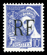 ** N°8A, MONTREUIL-BELLAY (Maine Et Loire): NON EMIS, 10c Bleu République Francaise, SUP (certificat)  Cote: 540 Euros - Libération