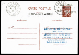 O SAINT NAZAIRE: Entier Postal 1f20 Surchargé 'GUERANDE TAXE PERCUE' + 'Liberation' Obl Du 11/5/1945, TTB  Cote: 600 Eur - Libération