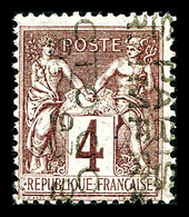 (*) N°14, 4c Lilas-brun Surchargé 5 Lignes Verticalement (OCTOBRE) SANS QUANTIÈME, SUP (signé Brun/certificat)  Cote: 80 - 1893-1947