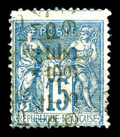(*) N°17, 15c Bleu Surchargé 5 Lignes Du 14 Septembre 1893, Pd Mais Très Beau D'aspect. R.R. (signé Brun/certificat) - 1893-1947