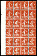 ** N°2, (cote Maury)10c Rouge Provenant De Roulette: 24 Timbres (4 Bandes De 6 Exemplaires) Avec Bdf Latéral Gauche (2ex - Roulettes