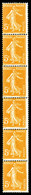 ** N°5, Semeuse, 5c Orange: Bde De 6 Ex, TB  Cote: 305 Euros  Qualité: ** - Roulettes