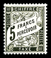 * N°24, 5F Noir, Bon Centrage Et Exceptionnelle Fraîcheur, Quasi **, SUPERBE (signé Brun/certificat)  Cote: 4000 Euros - 1859-1959 Oblitérés