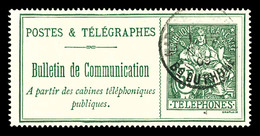 O N°30, 3f Vert, TTB (certificat)  Cote: 920 Euros  Qualité: O - Télégraphes Et Téléphones