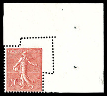 ** N°129k, 10c Semeuse, Piquage Oblique Par Pliage Cdf. TTB  Cote: 310 Euros  Qualité: ** - Neufs