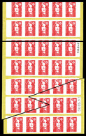 ** N°2807-C1, Briat, TVP Rouge, Spectaculaire Découpe Oblique Par Pliage Sur Trois Carnets 'cocotte' (ex Collection J.P - Carnets