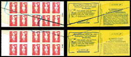 ** N°2874-C6, Briat TVP Rouge, Impression Sur Raccord Composée De 2 Carnets Consecutifs (ex Collection J.P Comtet) (N°51 - Carnets