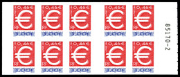 ** N°3215-C 1b, 'Euro', Timbres Imprimés Sur Papier De Couverture Et Inversement. TB  Cote: 90 Euros  Qualité: ** - Carnets