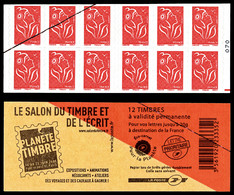 ** N°3744b-C12, Lamouche TVP Rouge, IMPRESSION SUR RACCORD, SUPERBE. R.R.R. (certificat)    Qualité: ** - Carnets