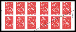 ** N°3744b-C5, Lamouche TVP Rouge, IMPRESSION SUR RACCORD BLEU (ex Collection J.P Comtet). SUPERBE. R.R.R. (certificat) - Carnets