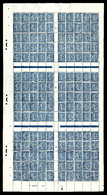 ** N°132a, Semeuse 25c Bleu Foncé, Feuille Complète De 150 Exemplaires Millésime '3'. PIECE SUPERBE. R.R.R (certificat) - Feuilles Complètes