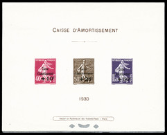 (*) N°266/68, Caisse D'amortissement De 1930 En épreuve Collective, SUP (certificat)  Cote: 1200 Euros  Qualité: (*) - Epreuves De Luxe