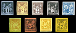 * N°37/45, Sage Type II, Série Complète De 9 Valeurs. TTB (certificat)  Cote: 1945 Euros  Qualité: * - Aigle Impérial
