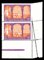 ** N°66, 3F Violet Et Orange, Piquage Oblique Par Pliage Sur Paire Coin De Feuille. TTB    Qualité: ** - Neufs