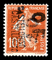 * N°38, Semeuse, 10c Rouge, Variété Double Surcharge. SUPERBE. R.R. (signé Scheller/certificat)    Qualité: * - Neufs