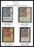 ** Taxe, N°5/8C/D, Série Taxe De 1921, Variétés Sans 'S' à Millièmes (case 39) Et Accent Grave Omis (case 50) Tenant à N - Neufs