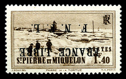 ** N°265A, 1f40 Brun Surcharge 'FRANCE LIBRE F.N.F.L' Renversée, Très Bon Centrage, Fraîcheur Postale (tirage 37 Ex). R. - Ongebruikt