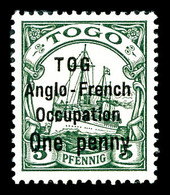 ** N°33b, 1p S 5 Pf: 'TOG' Au Lieu De 'TOGO'. TTB (signé Scheller/certificat)    Qualité: ** - Unused Stamps