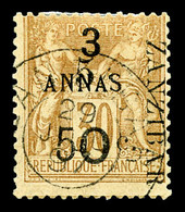 O N°35, 5 Et 50c Sur 3 A. SUP (signé Margues/certificat)  Cote: 850 Euros  Qualité: O - Used Stamps