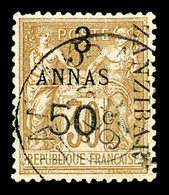 O N°35e, 5 Et 50c Sur 3a. SUP (signé/certificat)  Cote: 1000 Euros  Qualité: O - Used Stamps