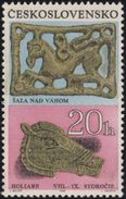 Czechoslovakia / Stamps (1969) 1786: Archaeological Finding (Great Moravia) Horse,  Painter: Jozef Balaz - Archaeology