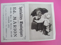 Petit Calendrier De Poche à Deux Volets/Pied De Nez/Ed Marion/Spécialités Œnologiques/Rue De Bercy/Paris/1924 - Tamaño Pequeño : 1921-40