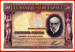 BILLETE ESPAÑOL DE 50 Ptas. REPUBLICA 22 DE JULIO DE 1935  Nº  6913819  SIN SERIE - 25 Peseten