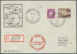 Br Thematik: Antarktis / Antarctic: 1951, Norwegen. Illustrierter Vordruckbrief "Sydpolen" Als R-Brief Mit R-Zettel "Dro - Sonstige & Ohne Zuordnung