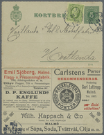 GA Thematik: Anzeigenganzsachen / Advertising Postal Stationery: 1906, Schweden. Anzeigen-Kartenbrief 5 Öre Grün Ziffer - Non Classés