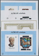 ** Thematik: Astrologie / Astrology: 1971, Ajman. Renowned Personalities And Their Zodiac Signs. Imperforate Progressive - Astrologia