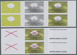 ** Thematik: Atom / Atom: 1972, UN Geneva. Progressive Proof (6 Phases) In Vertical Margin Pairs For The Issue "No More - Atom