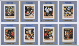 ** Thematik: Flora, Botanik / Flora, Botany, Bloom: 1971, Manama. Imperforate, Collective Proof Sheet Bearing 8 Single M - Autres & Non Classés