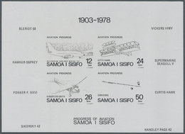 ** Thematik: Flugzeuge, Luftfahrt / Airoplanes, Aviation: 1978, SAMOA: Progress In Aviation Miniature Sheet With Four St - Avions