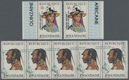 ** Thematik: Frauen / Women: 1973, RWANDA: Women Heads Small Lot With MISPLACED OVERPRINTS 'QUINZAINE AFRICAINE / BRUXEL - Non Classificati