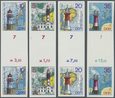 ** Thematik: Leuchttürme / Lighthouses: 1975: DDR, Leuchttürme Ohne 25 Pfg. UNGEZÄHNT In Originalfarben, 4 Werte In Senk - Phares