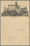 GA Thematik: Luther: 1884, Dt. Reich. Privat-Postkarte 5 Pf Ziffer Rs. Oben Mit Bildzudruck "Wartburg". Gebraucht. - Théologiens