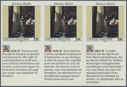 ** Thematik: Malerei, Maler / Painting, Painters: 1992, UN New York. IMPERFORATE Inscription Block Of 6 (3 Stamps And 3 - Other & Unclassified