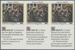 ** Thematik: Malerei, Maler / Painting, Painters: 1992, UN New York. IMPERFORATE Inscription Block Of 6 (3 Stamps And 3 - Other & Unclassified