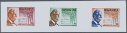 ** Thematik: Musik / Music: 1976, Rwanda. Collective Trial Color Proof Sheet Of For The 10fr Value Of The "World Leprosy - Music