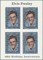 ** Thematik: Musik / Music: 1994, 60th Birthday Of ELVIS PRESLEY With GOLD, SILVER And HOLOGRAM Stamps Set In Perf. Shee - Music