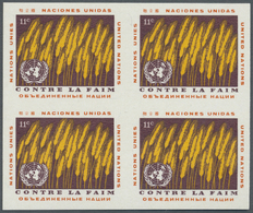 ** Thematik: Nahrung / Food: 1963, UN New York. Imperforate Block Of 4 For The 11c Value Of The Issue "Freedom From Hung - Alimentazione