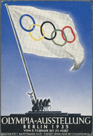 Br Thematik: Olympische Spiele / Olympic Games: 1935/1936, Dt. Reich Für Berlin. Lot Von 1 Olympia-Flaggenkarte Mit Eind - Altri & Non Classificati