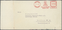 Br Thematik: Olympische Spiele / Olympic Games: 1936, Olympic Games Berlin, Envelope With Sender's Imprint "ORGANISATION - Autres & Non Classés