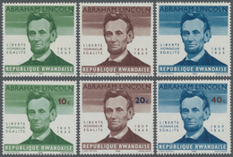 ** Thematik: Persönlichkeiten / Personalities: 1965, RWANDA: 100 Years Of Death Of Abraham LINCOLN 10c., 20c. And 40c. W - Altri & Non Classificati