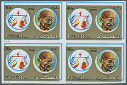 ** Thematik: Persönlichkeiten - Gandhi / Personalities - Gandhi: 1973 GANDHI Issue Of Fujeira 40dh. Showing SHIFTED COLO - Mahatma Gandhi